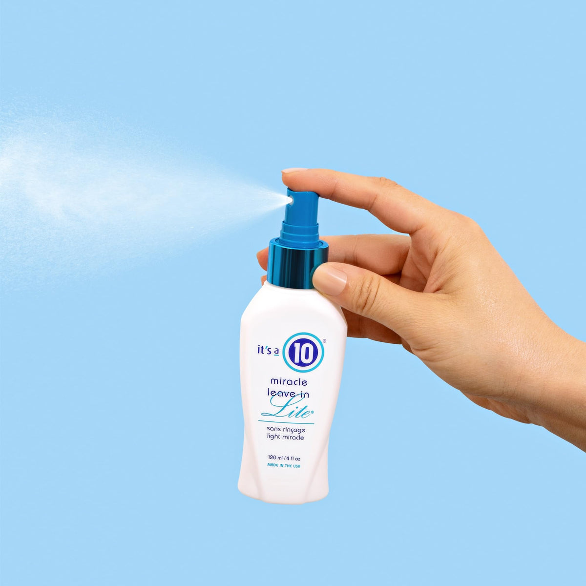 It's A 10 Haircare pump close-up displaying easy dispensing and precise control