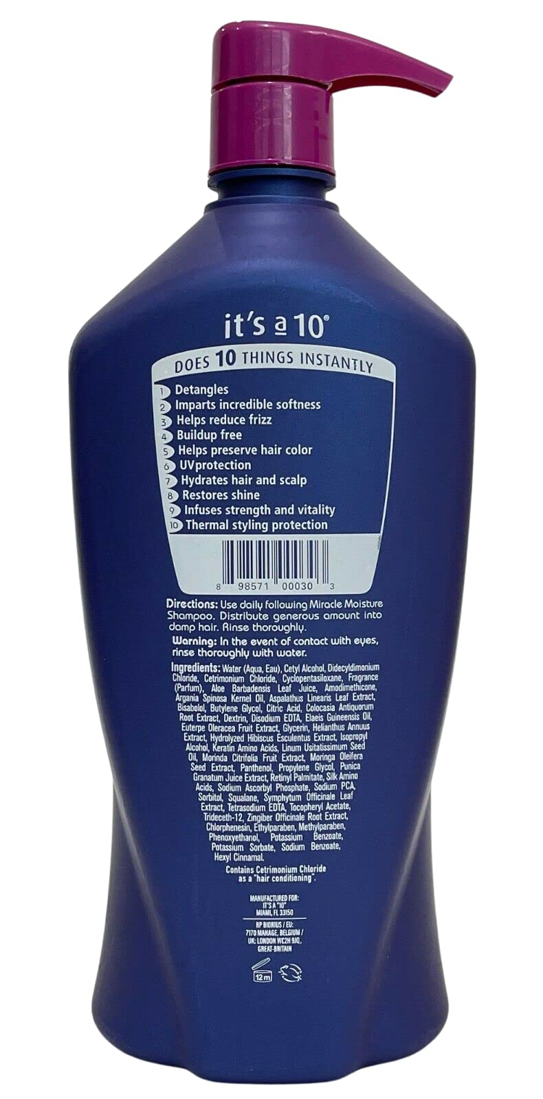 It's A 10 Haircare close-up of pump and creamy texture, demonstrating smooth application and lightweight hydration