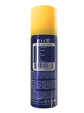 It's A 10 spray in use misting hair for flexible hold and quick-dry finishing benefits