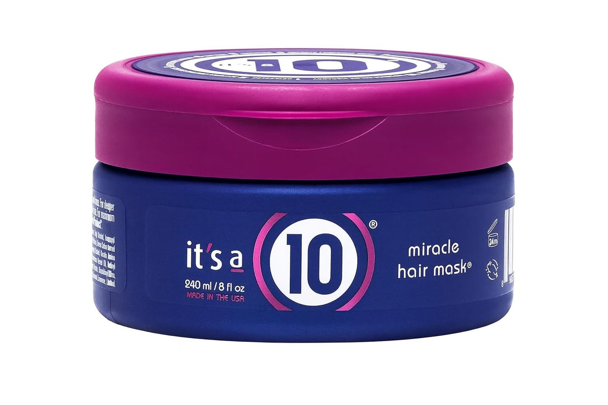 It's a 10 jar front label showing product name and size, clear benefit of deep conditioning