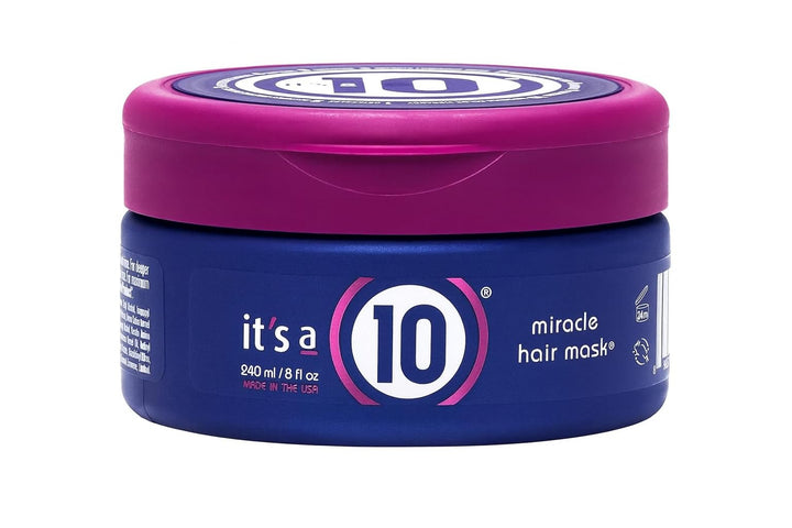 It's a 10 jar front label showing product name and size, clear benefit of deep conditioning
