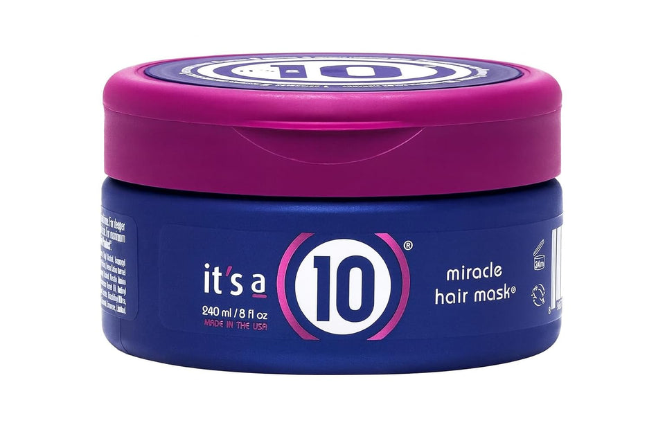 It's a 10 jar front label showing product name and size, clear benefit of deep conditioning