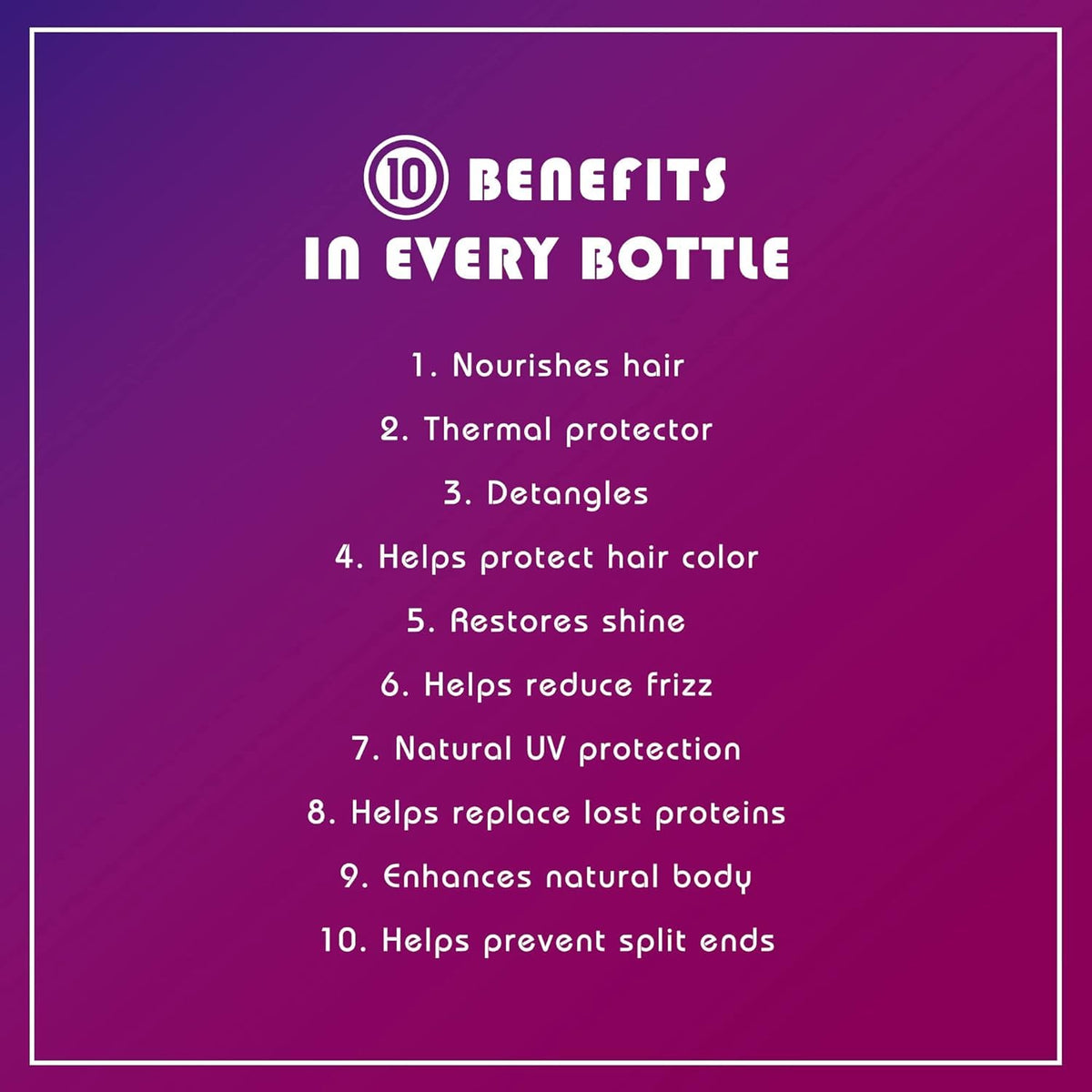 It's a 10 being applied to towel-dried hair to detangle and protect