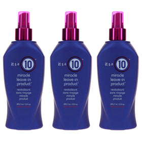It's a 10 front packaging shows the three 10 fl. oz. bottles and easy identification benefit