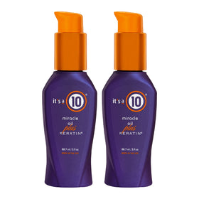 It's a 10 front packaging showing twin 3 fl. oz. bottles and clear labeling for convenience