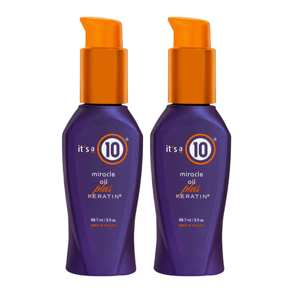 It's a 10 front packaging showing twin 3 fl. oz. bottles and clear labeling for convenience