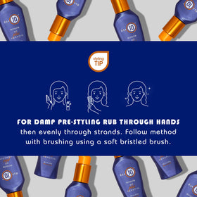 It's a 10 applying oil to damp hair to reduce frizz and improve styling manageability