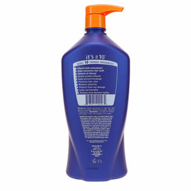 It's A 10 close-up of shampoo lather on hair, demonstrates gentle cleansing benefit