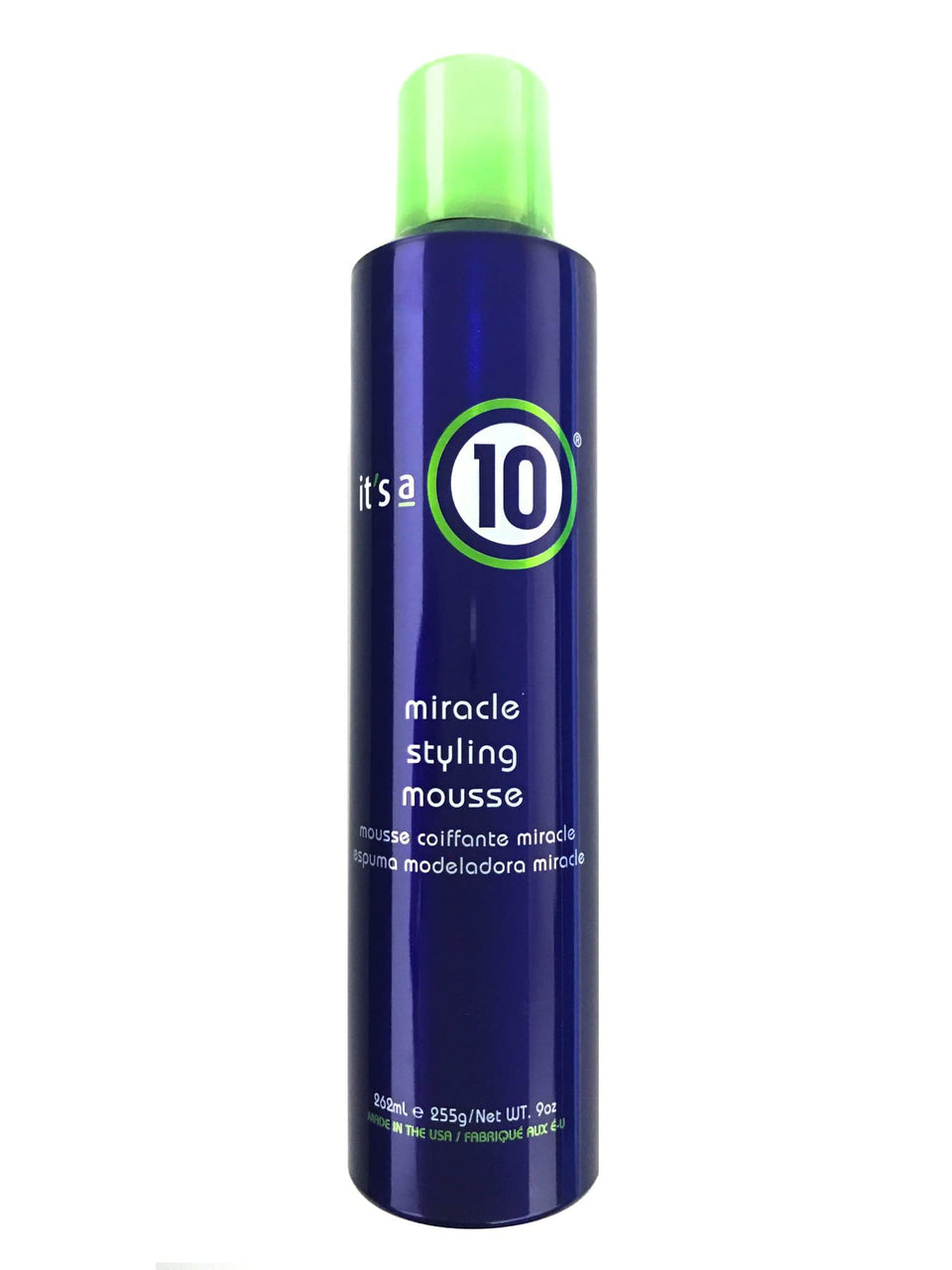 It’s a 10 Miracle Styling Mousse front packaging showing twin-pack for value