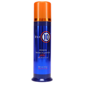 It's a 10 Haircare bottle front view showing label and compact size for travel