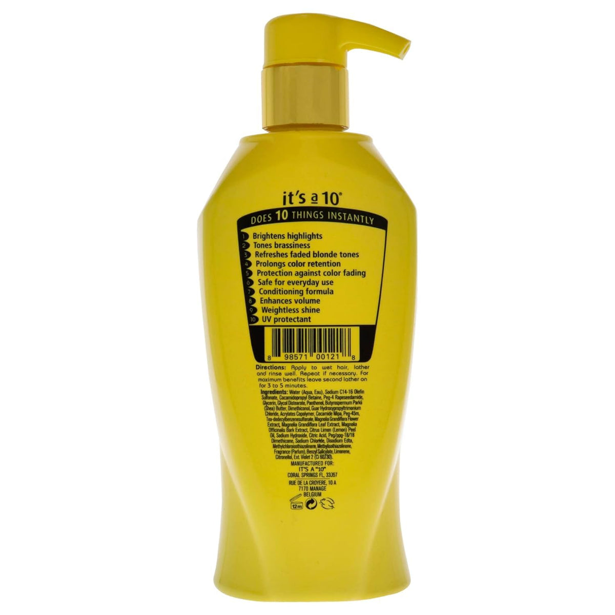 It's a 10 shampoo creamy foam poured from bottle, demonstrates gentle lather and cleansing
