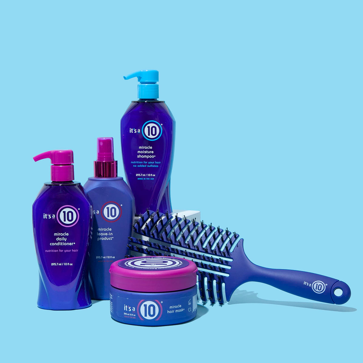 It's A 10 shampoo being dispensed in hand for easy application benefit