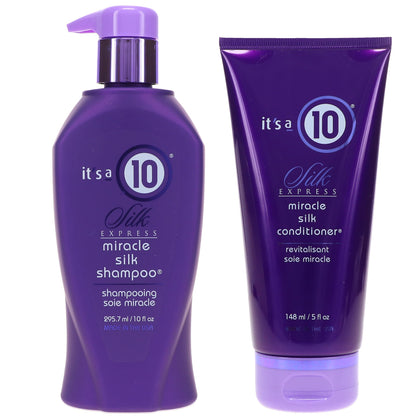 It's a 10 front packaging of Silk Express duo showing bottles and labels for easy identification and shelf appeal