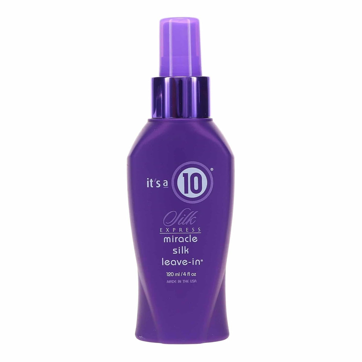 It's A 10 Silk Express front label showing 4 oz bottle and benefits