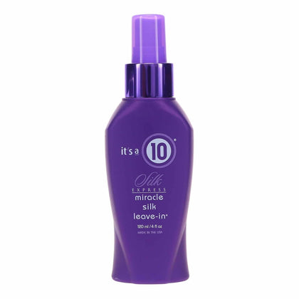 It's A 10 Silk Express front label showing 4 oz bottle and benefits