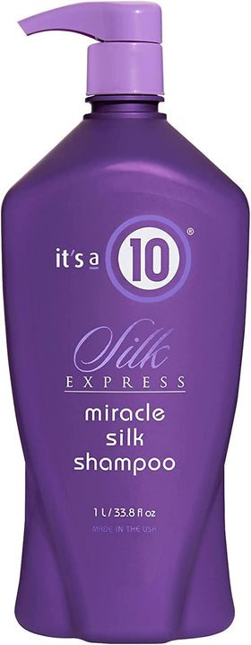 It's A 10 front packaging showing 33.8 oz bottle and clear labeling, promotes value size