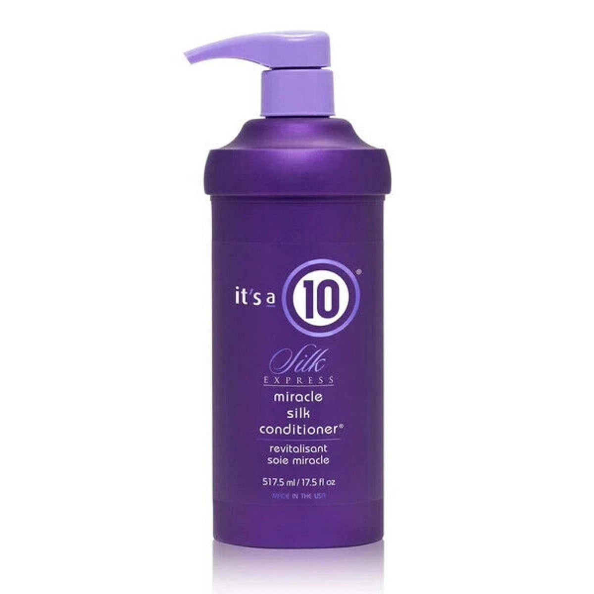 It's a 10 bottle front view showing silky smoothing and detangling benefits