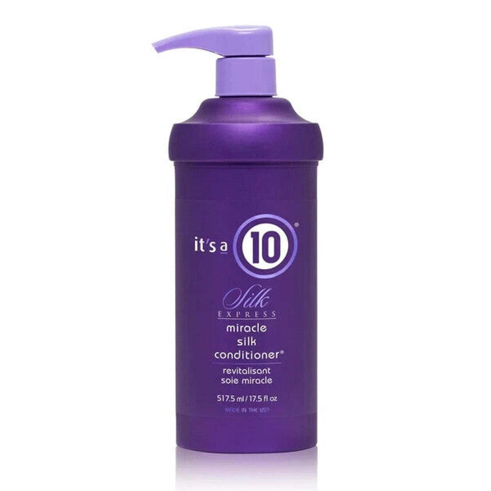 It's a 10 bottle front view showing silky smoothing and detangling benefits