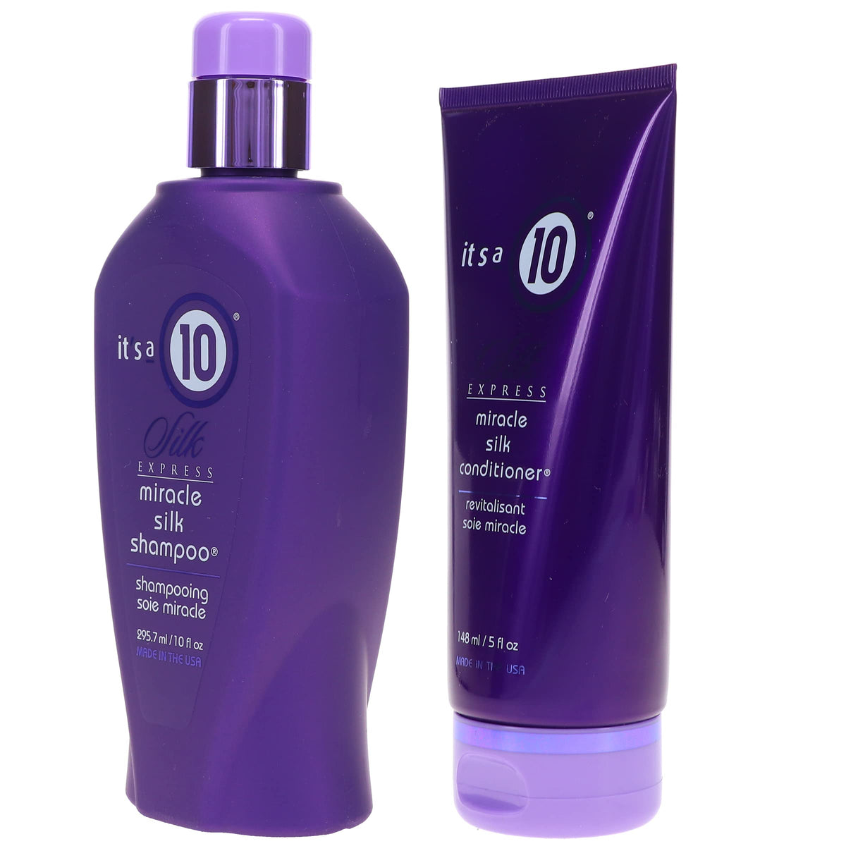 It's a 10 Silk Express shampoo pump close-up highlighting dispensing control for precise product use