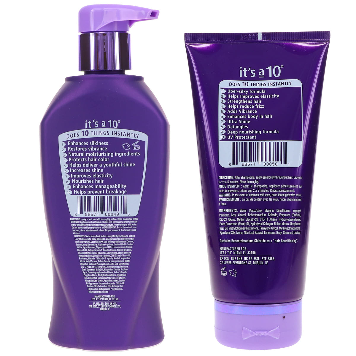 It's a 10 Silk Express product texture with droplets to show silk-like finish for glossy, frizz-reduced hair