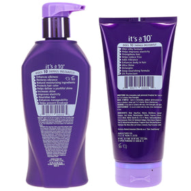 It's a 10 Silk Express product texture with droplets to show silk-like finish for glossy, frizz-reduced hair