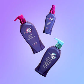 It's A 10 size comparison with travel items showing compact 4 oz bottle for on-the-go protection