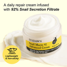 ITSDAWN open jar top view showing creamy snail mucin repair texture