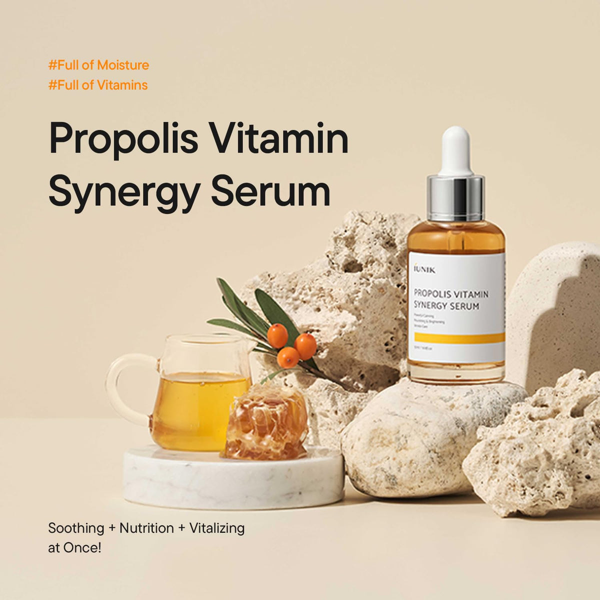 iunik serum applied to skin illustrating quick absorption and smooth finish