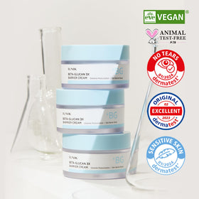 IUNIK jar on bathroom shelf lifestyle shot conveying daily skincare routine