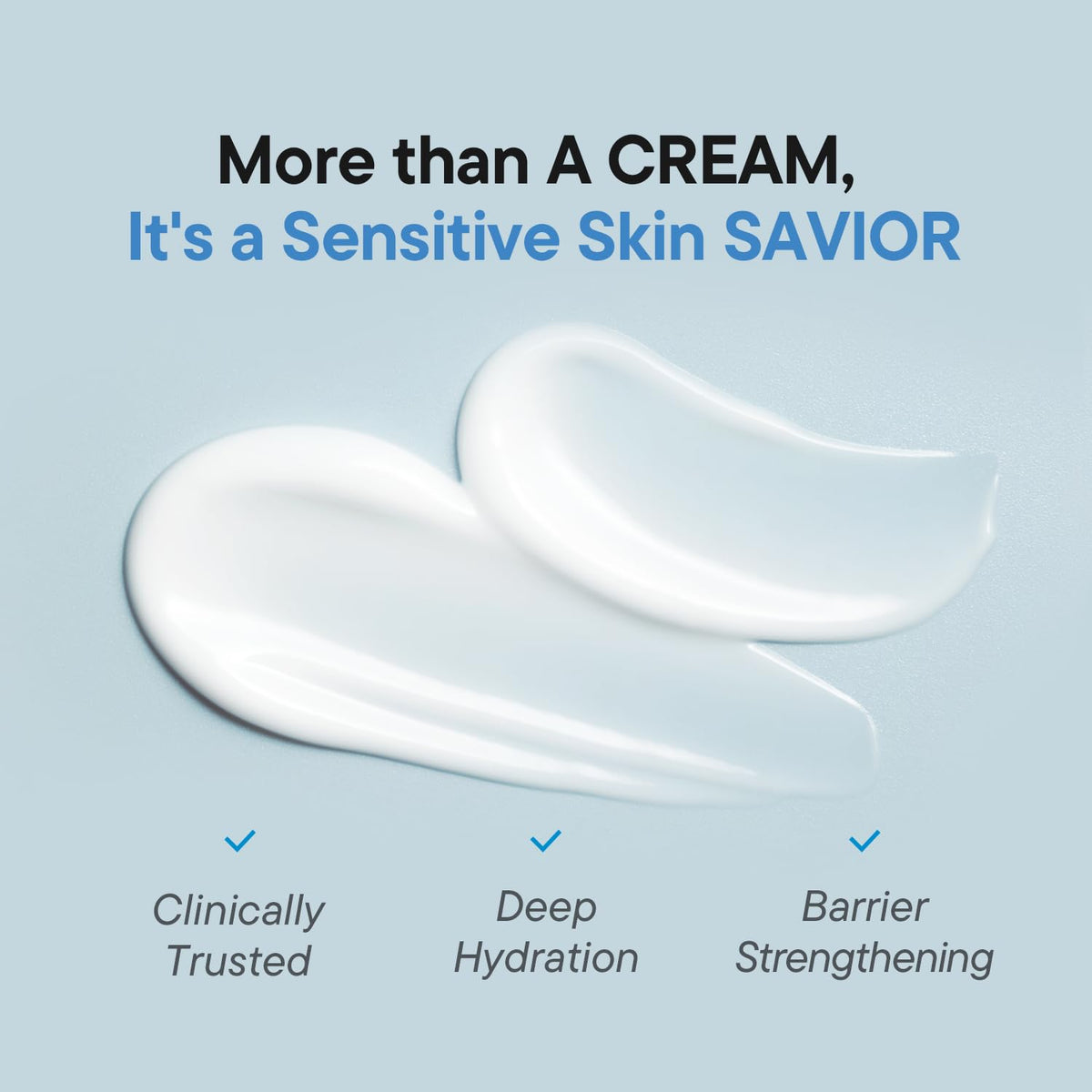 IUNIK cream texture swatch demonstrating smooth, fast-absorbing hydration
