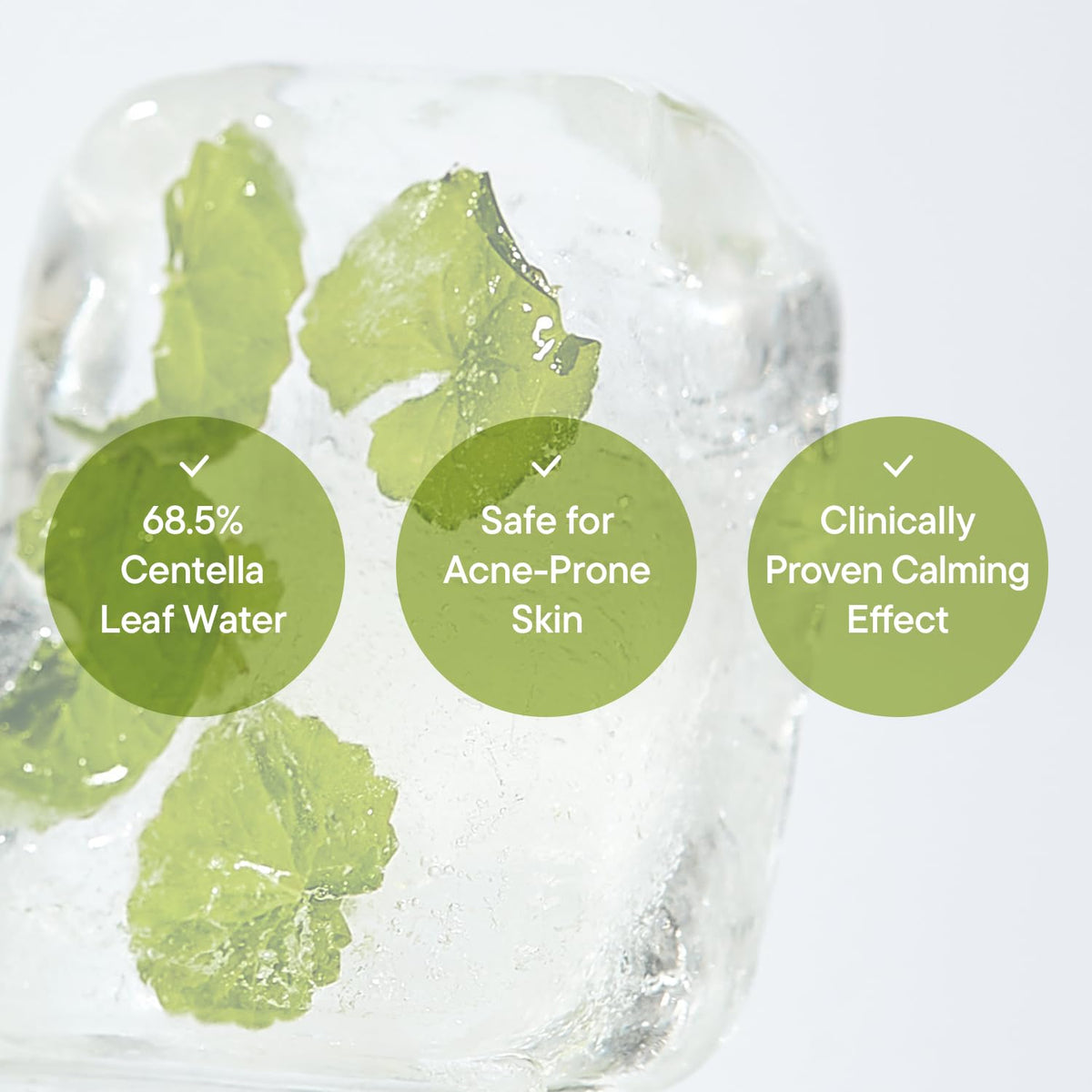 IUNIK Centella gel cream texture close-up demonstrating lightweight, non-greasy hydration