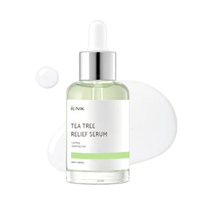 IUNIK front bottle view showing sleek ampoule packaging and soothing design