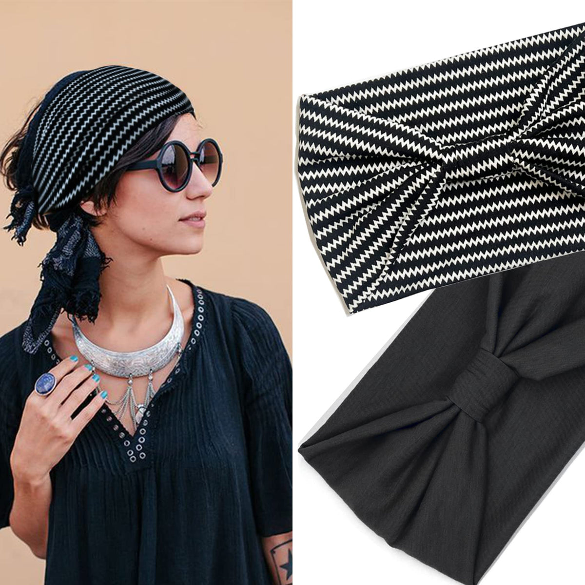 IVARYSS headband worn outdoors on model for a fashionable, secure fit