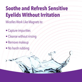 iVIZIA wipe in use removing eye makeup demonstrating gentle, no-rinse cleansing benefit