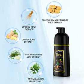 Ivnil gloved hands applying shampoo to wet hair for quick at-home coloring