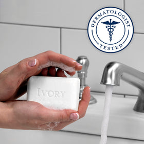 Ivory bar in soap dish showing how to keep it dry and lasting