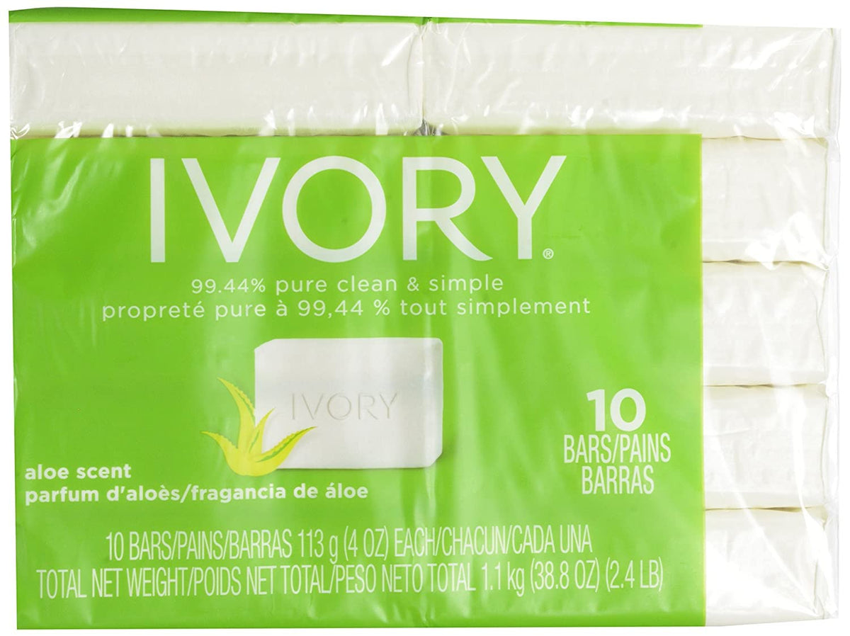 Ivory aloe bars next to ruler showing size and family-friendly portion