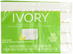 Ivory aloe bars next to ruler showing size and family-friendly portion