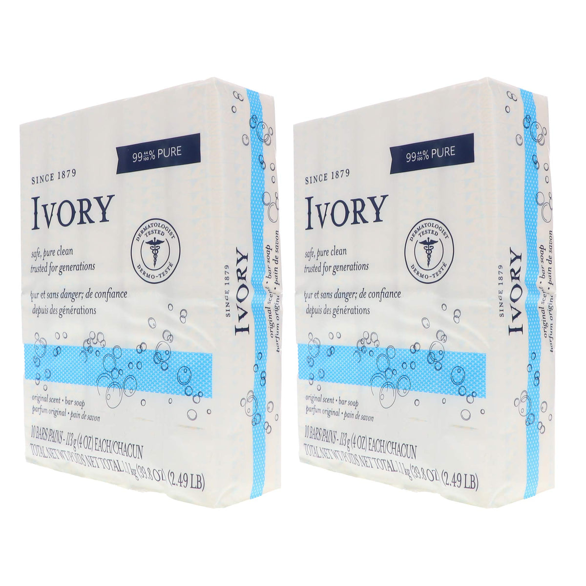 Ivory bar close-up highlighting smooth surface and gentle cleansing benefit