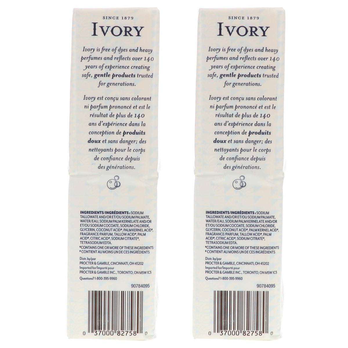 Ivory label detail with ingredients panel showing simple formulation benefit