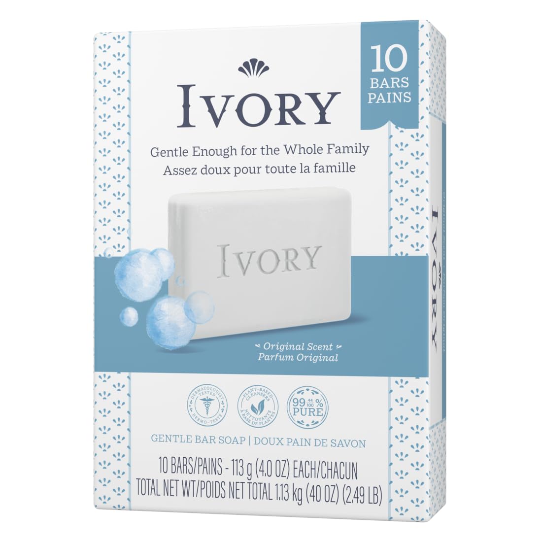 Ivory lather texture on hand showing rich foam and easy rinse