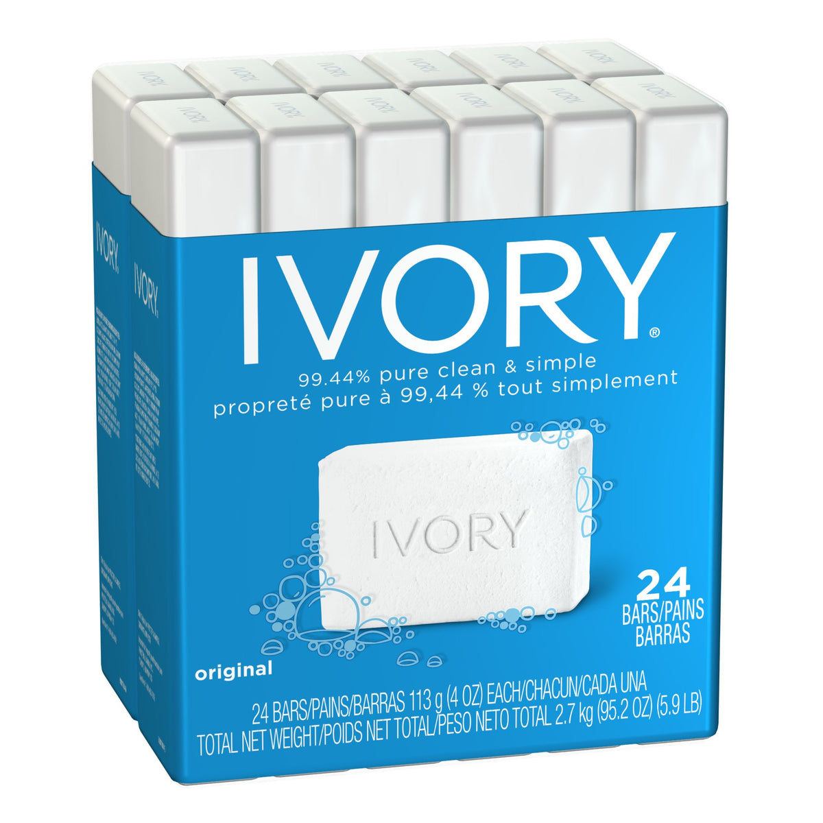 Ivory bar front packaging showing brand and floating benefit