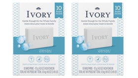 Ivory front packaging showing 20 bars and clear product benefit