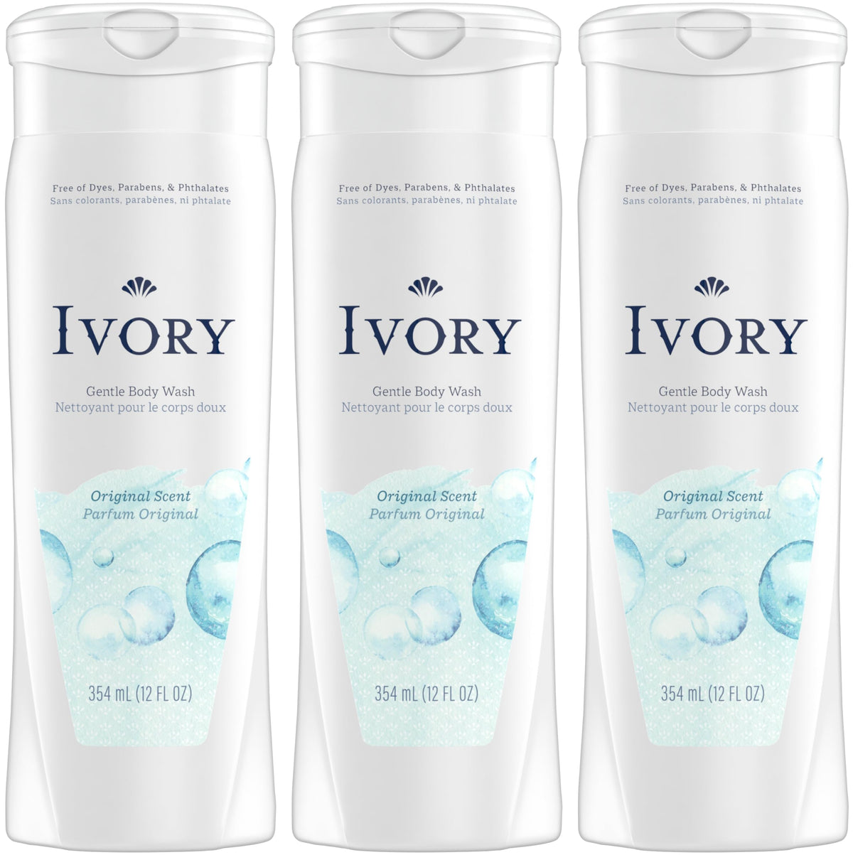 Ivory original front packaging showing 12 oz bottle and recognizable label benefit mild clean
