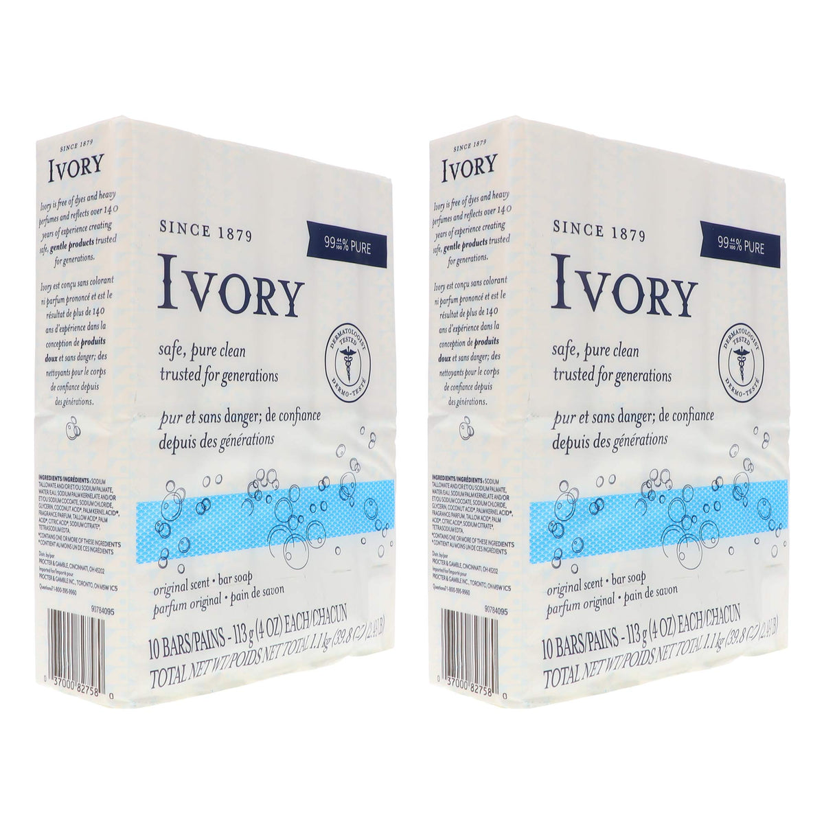 Ivory pair packshot displaying both 10-count sleeves for bulk convenience