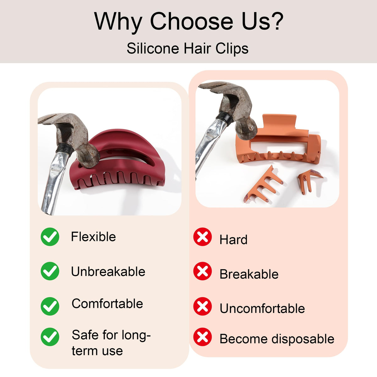 ivyu close-up of smooth silicone teeth protecting hair from pulling and breakage