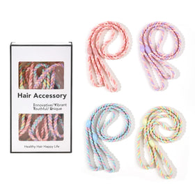 Ivyu front pack showing four braided sport hair ties and color options