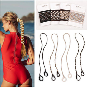 Ivyu front packaging showing four-color braided sport hair ties, easy selection benefit