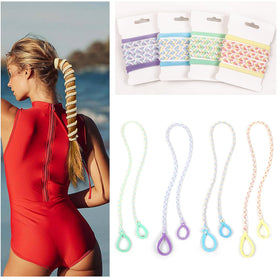 Ivyu front packaging showing four color braided hair ties for active use