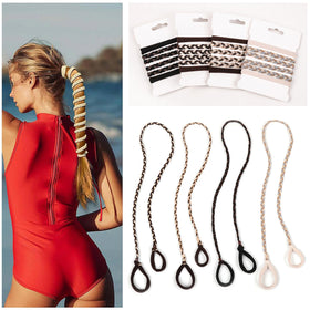 Ivyu front packaging showing four colored braided hair ties and benefits